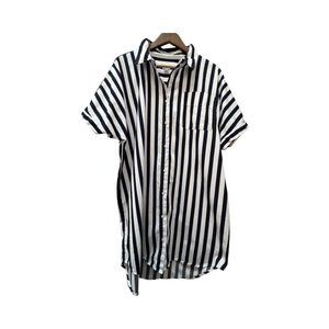 A New Day Navy Stripe Short Sleeve Shirtdress